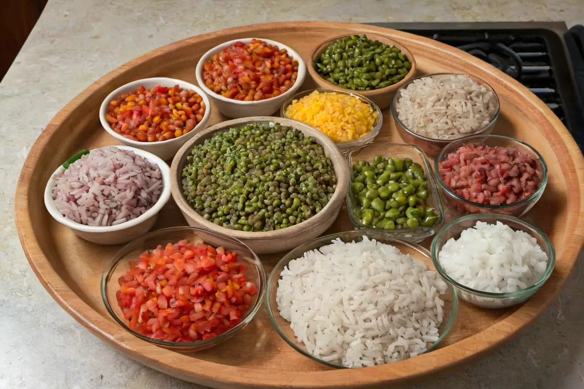 Preparing the Ingredients for Arroz con Gandules