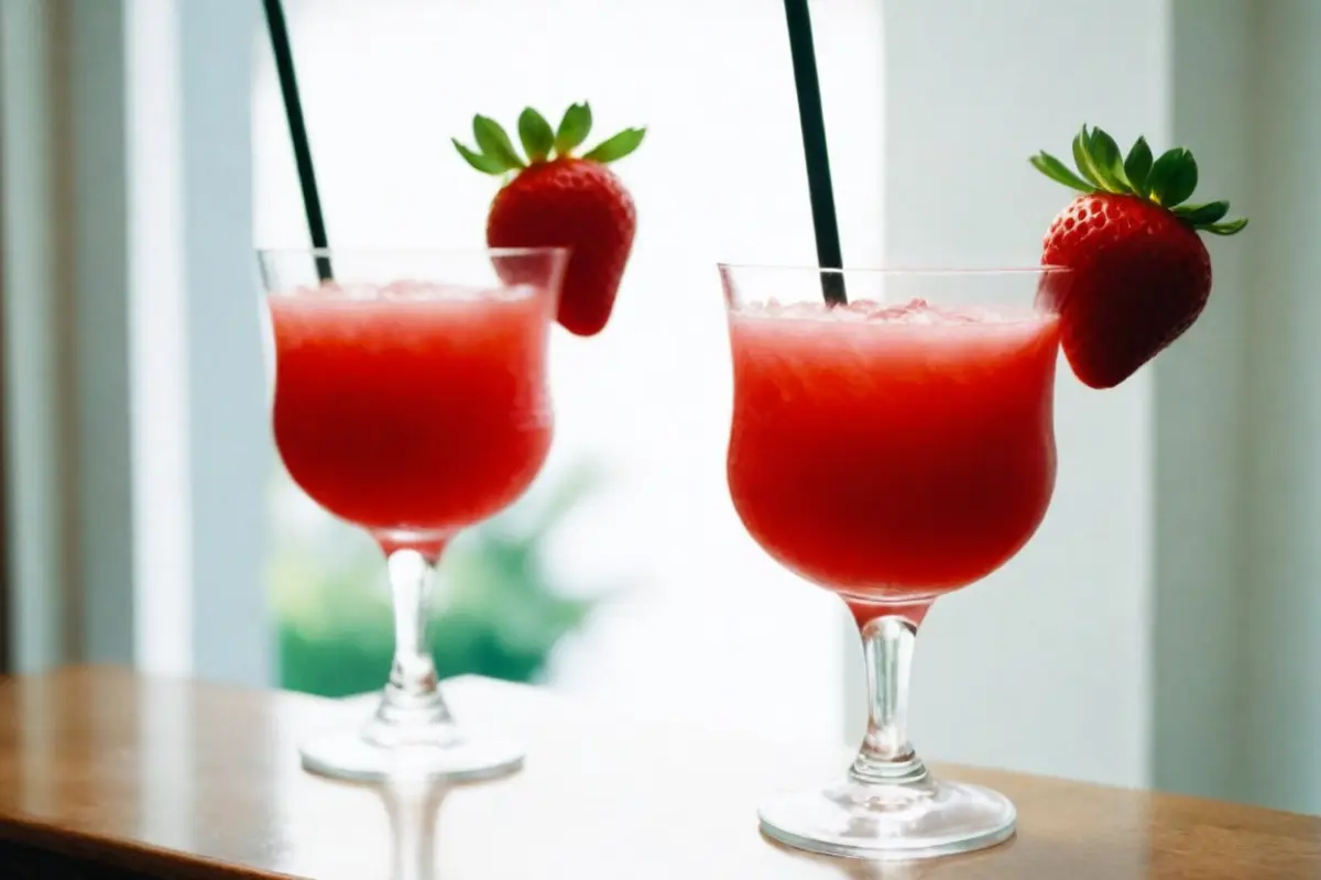 Refreshing Virgin Strawberry Daiquiri on a Summer Day