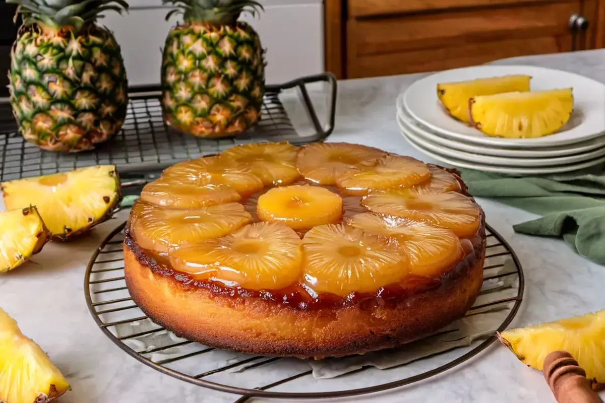 Freshly Baked Pineapple Upside Down Cake