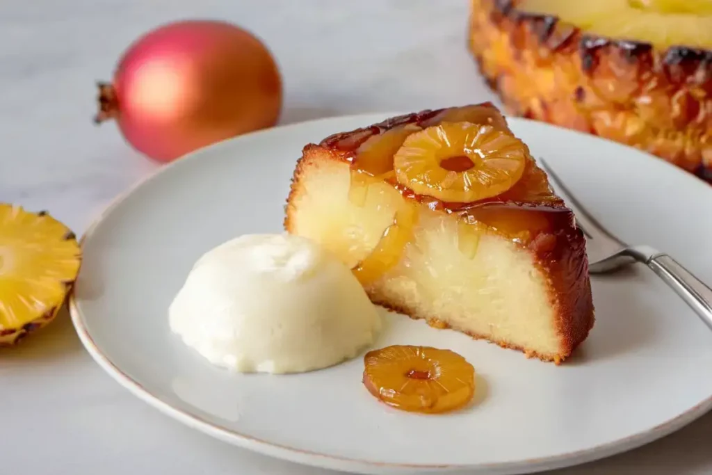 Pineapple Upside Down Cake Slice