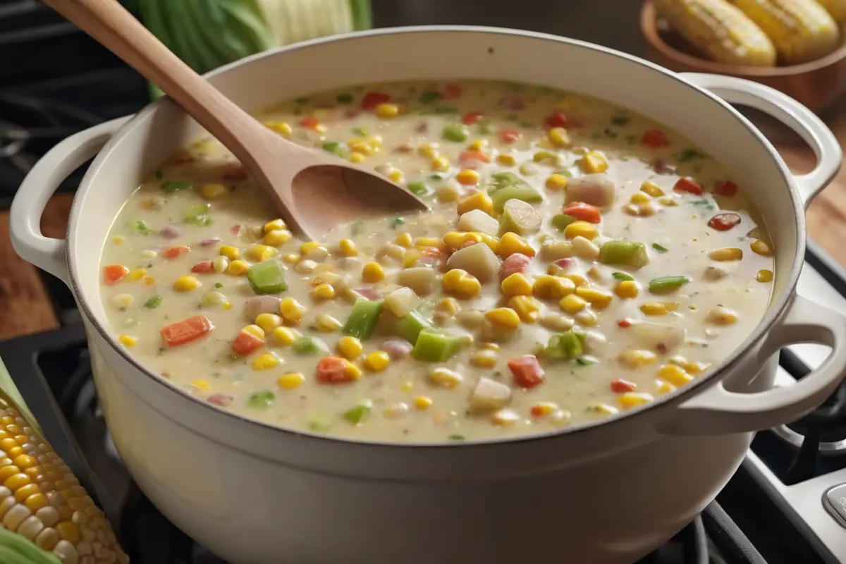 Making Corn Chowder at Home