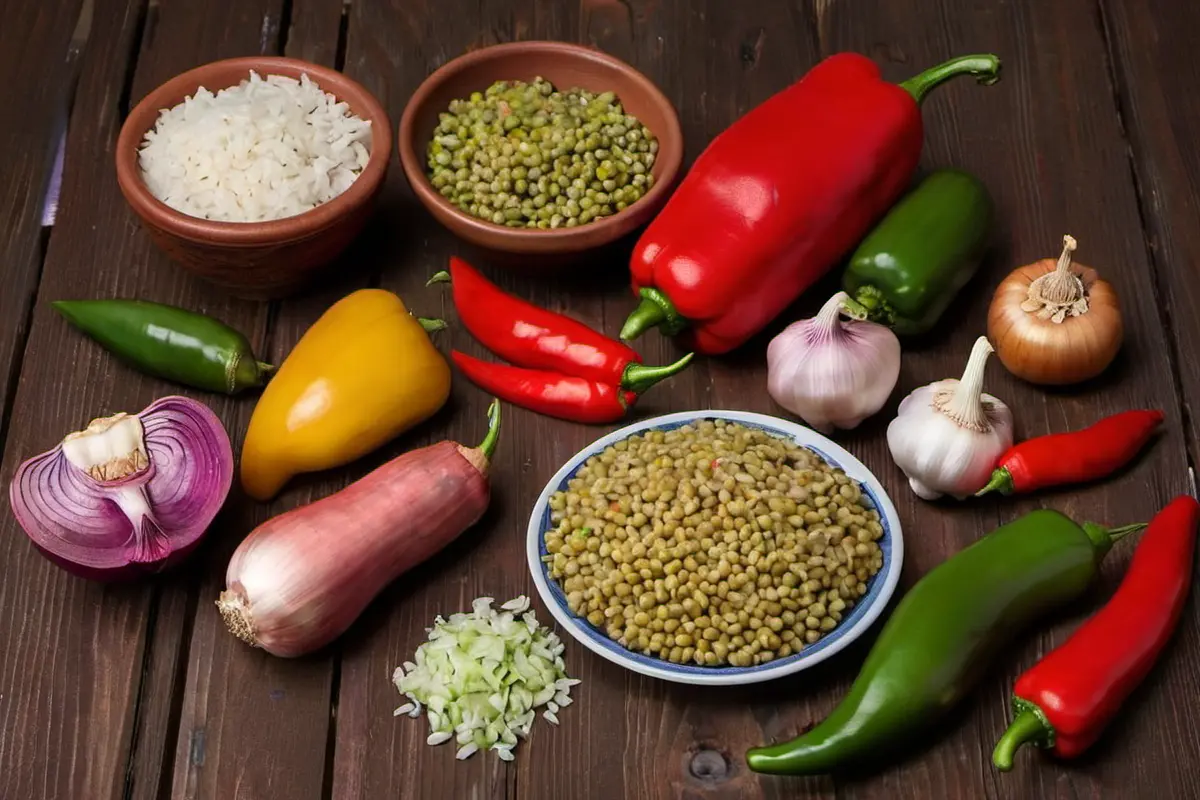 Ingredients for Arroz con Gandules