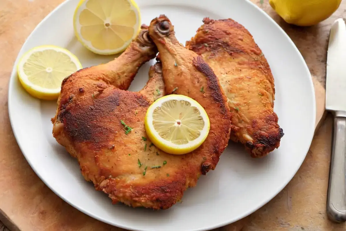 Crispy Chicken Cutlets with Lemon