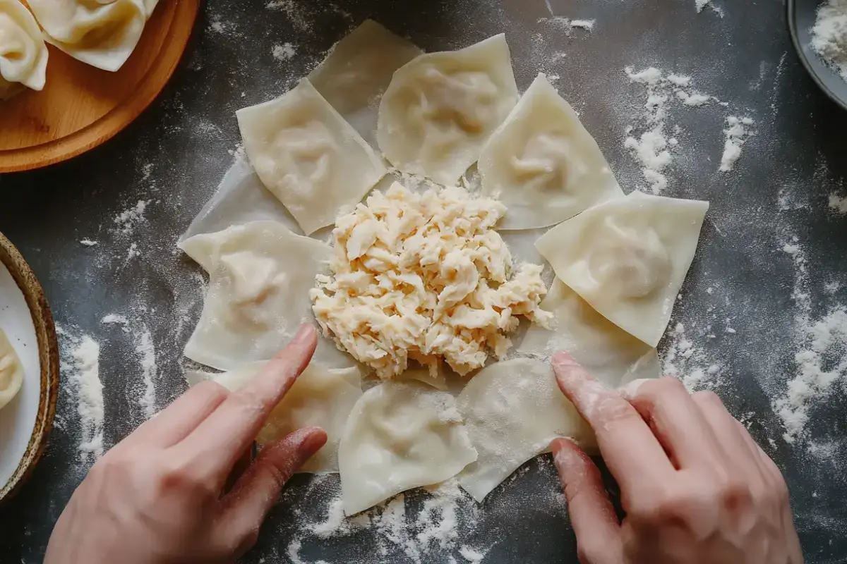 Preparation of Homemade Crab Rangoon