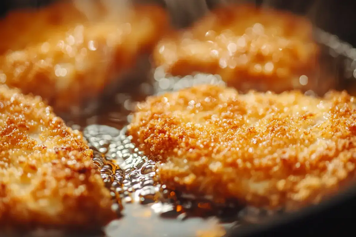 Frying Breaded Chicken Cutlets