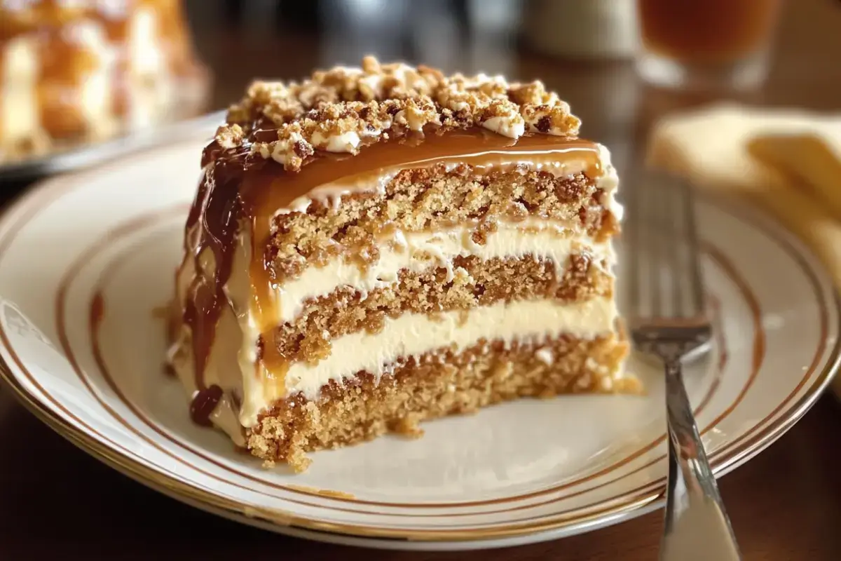 Decadent Caramel Crunch Cake Recipe